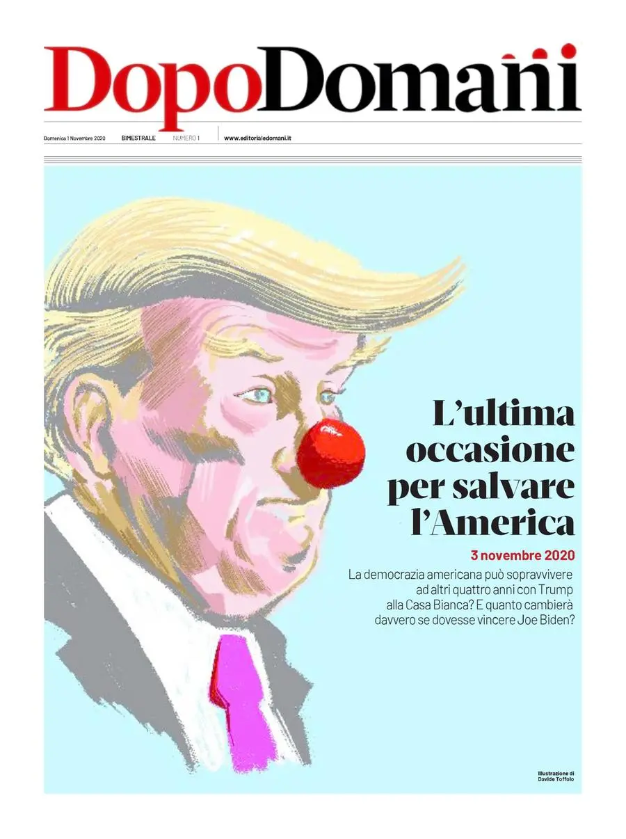 Una selezione fra le prime 100 prime pagine di Domani, dal 15 settembre al 23 dicembre 2020