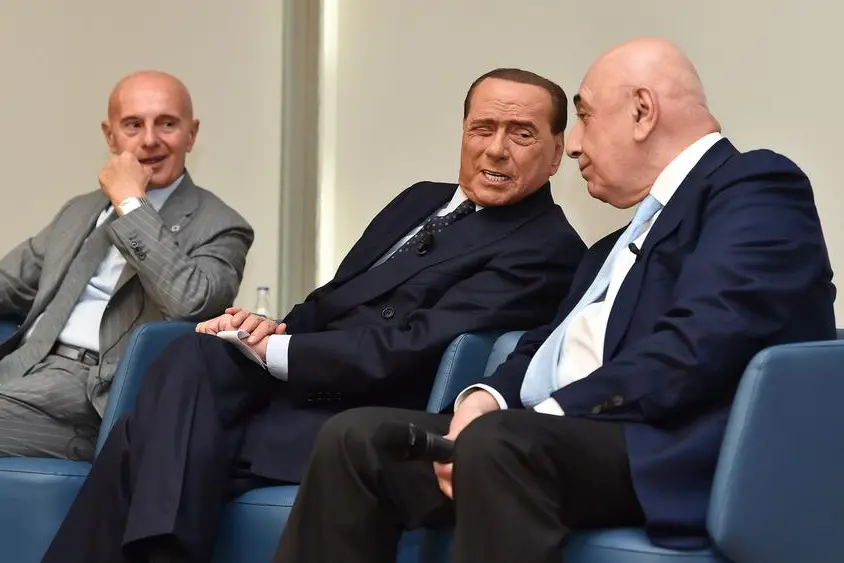 Arrigo Sacchi, Silvio Berlusconi e Adriano Galliani / Foto LaPresse