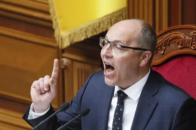 L’ex presidente del parlamento ucraino, Andriy Parubiy (FOTO EPA)