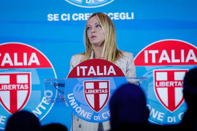 La presidente del Consiglio Giorgia Meloni alla festa nazionale dell'Udc