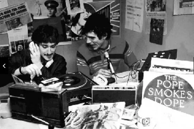 Studio di Radio Alice, Bologna, 1977 (Wikipedia)