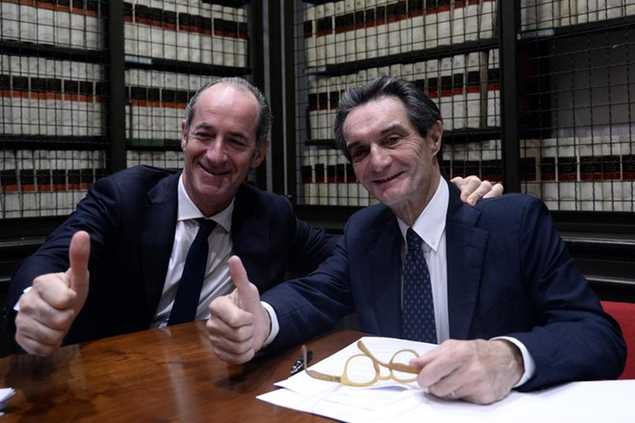 Zaia e Fontana, presidenti di due regioni che sognano l'autonomia (Foto: LaPresse)