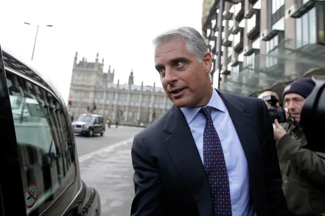 Chief Executive Officer of UBS, Andrea Orcel leaves Portcullis House in London after giving evidence on banking standards to the Parliamentary Commission on Banking Standards, Wednesday, Jan. 9, 2013. The chief executive of UBS’s investment bank told British MPs on Wednesday that bankers had become too arrogant and that the industry has to change. (AP Photo/Sang Tan)