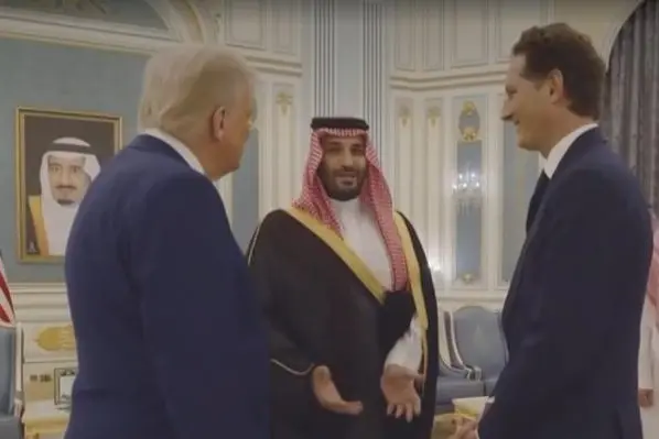 John Elkann, Donald Trump e il principe Mohammed bin Salman