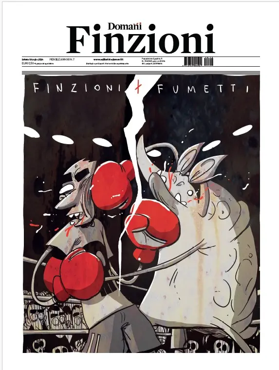 La cover del nuovo numero di Finzioni, firmata da Zerocalcare