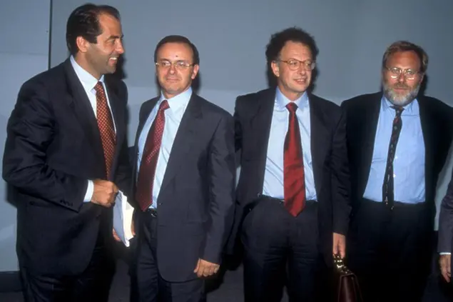 1993 Milano, il Pool di Mani Pulite, Antonio Di Pietro, Piercamillo Davigo, Gherardo Colombo e Francesco Greco