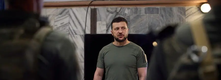 In this photo provided by the Ukrainian Presidential Press Office on Friday, July 8, 2022, Ukrainian President Volodymyr Zelenskyy attends a meeting with military officials during his visit the war-hit Dnipropetrovsk region. (Ukrainian Presidential Press Office via AP)