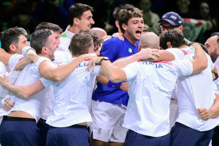 Battendo in finale la Spagna per 2-0, l'Italia ha vinto la sua terza Coppa Davis consecutiva, la quarta nella sua storia (FOTO AFP)