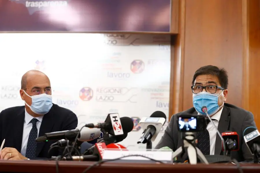 Foto Cecilia Fabiano/ LaPresse 02 Agosto 2021 Roma (Italia) Cronaca : Conferenza stampa sull’attacco hacker alla Regione Lazio Nella Foto : Nicola Zingaretti , Alessio D’Amato Photo Cecilia Fabiano/ LaPresse August 02 , 2021 Roma (Italy) News : Press conference on the hacker attack at informatics web of Lazio Region In the Pic : Nicola Zingaretti , Alessio D’Amato