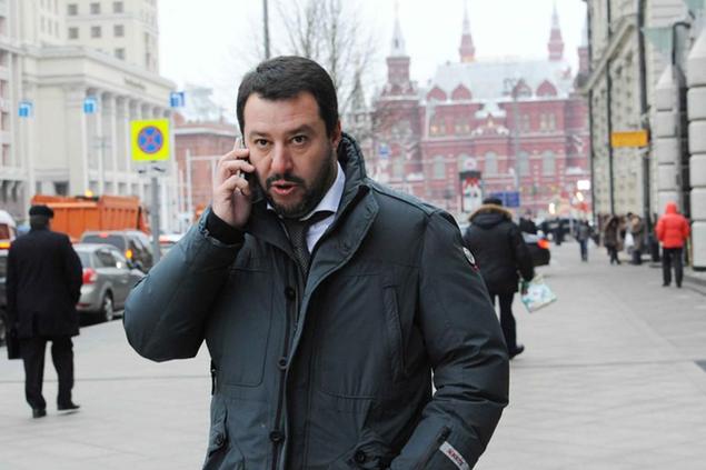Matteo Salvini durante un\\u00A0viaggio a Mosca\\u00A0(LaPresse)