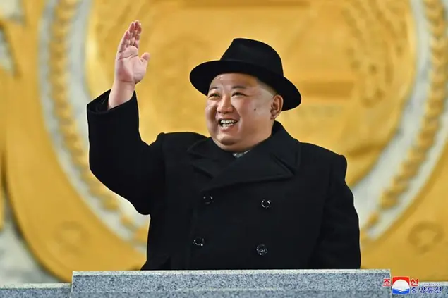In this photo provided by the North Korean government, North Korean leader Kim Jong Un attends a military parade to mark the 75th founding anniversary of the Korean People’s Army on Kim Il Sung Square in Pyongyang, North Korea Wednesday, Feb. 8, 2023. Independent journalists were not given access to cover the event depicted in this image distributed by the North Korean government. The content of this image is as provided and cannot be independently verified. Korean language watermark on image as provided by source reads: \\\"KCNA\\\" which is the abbreviation for Korean Central News Agency. (Korean Central News Agency/Korea News Service via AP) Associated Press/LaPresse Only Italy and Spain