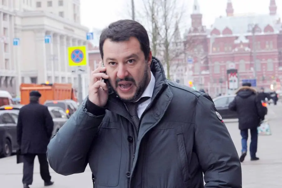 Foto Stefano Cavicchi/LaPresse 26-11-2016 Mosca - Russia Cronaca Matteo Salvini a Mosca Nella foto: Matteo Salvini in Piazza Rossa a Mosca