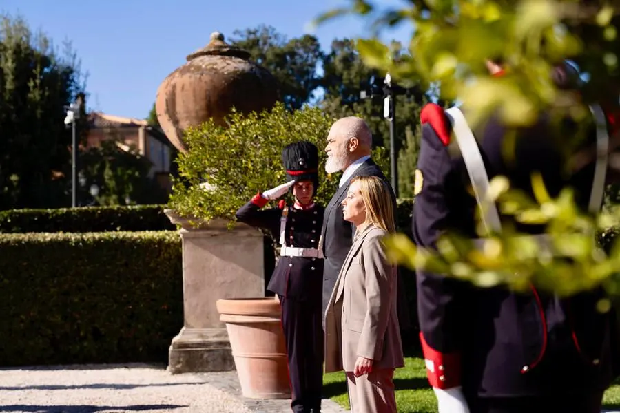 L'ultimo incontro a Roma tra la presidente del Consiglio Giorgia Meloni e il suo omologo albanese Edi Rama (FOTO ANSA)