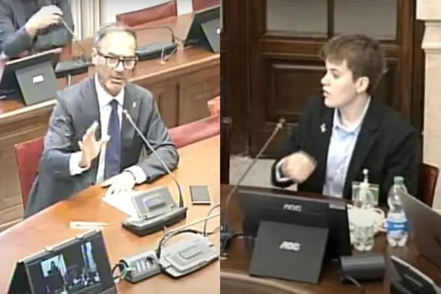 Il leghista Rossano Sasso e lo studente audito Noah Caldo