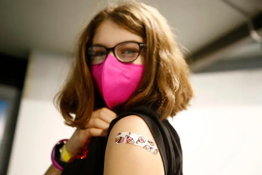 Foto Cecilia Fabiano/ LaPresse 16 Dicembre 2021 Roma (Italia) Cronaca : centro vaccinazione pediatrica , vaccinazione anti Covid 19 per i minori di 12 anni Nella Foto : il centro vaccinale asl Roma 1 presso il Museo Explora, Benedetta Photo Cecilia Fabiano/ LaPresse December 16 , 2021 Rome (Italy) News : pediatric vaccination center, the Covid 19 vaccination for under 12 children In The Pic : the pediatric vaccination center of Esplora Museum