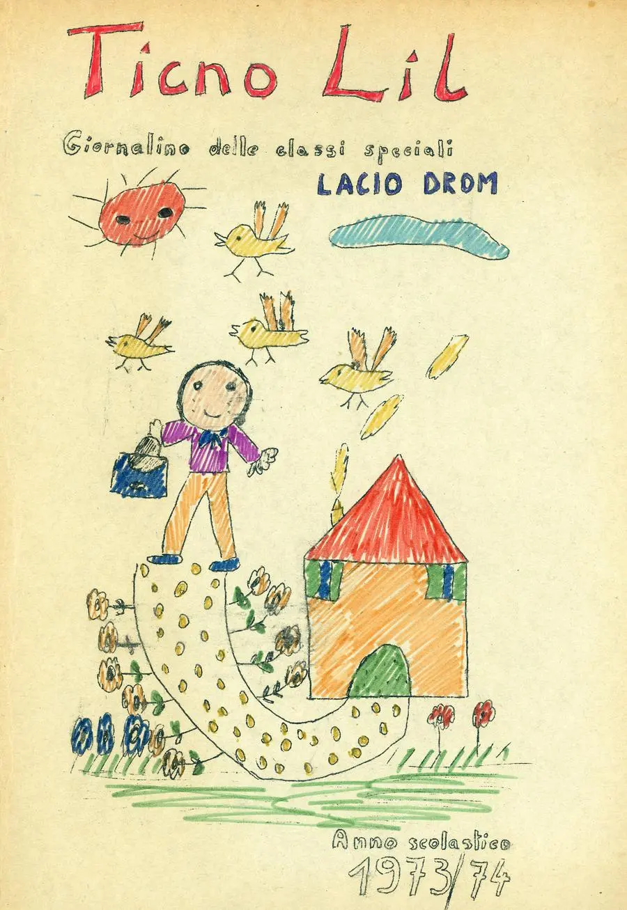 il disegno sulla copertina del libro Lacio drom, storia delle \\\"classi speciali per zingari\\\"