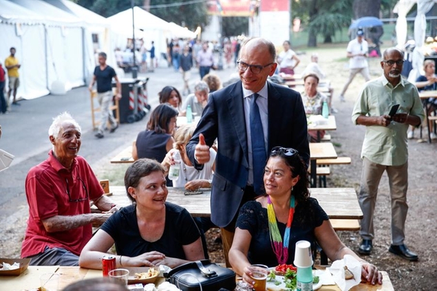 Il segretario del Pd Enrico Letta a lla festa dell'Unit\\u00E0 di Roma / Foto LaPresse