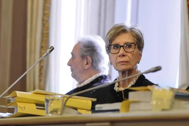 24/01/2017 Roma, Corte Costituzionale, seduta pubblica sulla costituzionalit\\u00E0 della legge elettorale, nella foto Silvana Sciarra