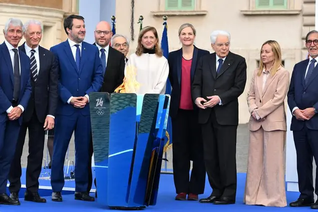 La cerimonia di inaugurazione della torcia olimpica al Quirinale (FOTO ANSA)