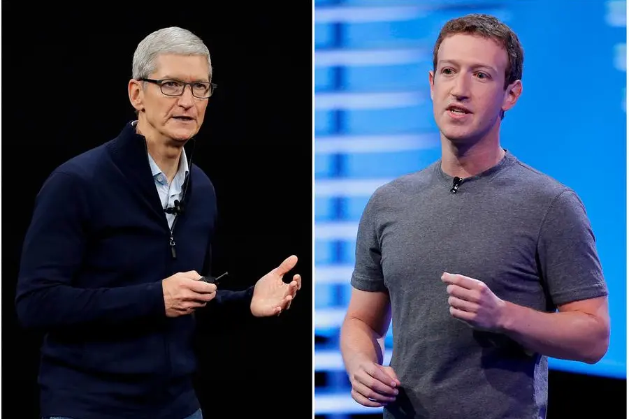 (Tim Cook, Mark Zuckerberg. Foto AP)