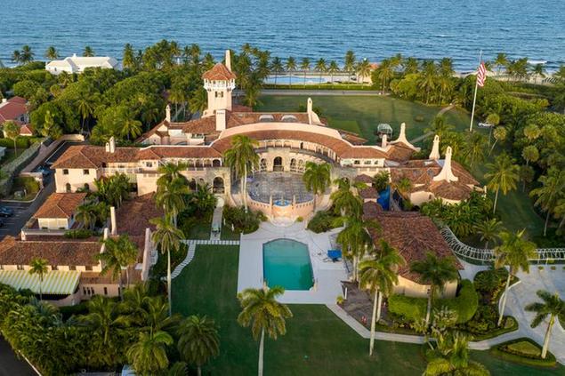 This is an aerial view of President Donald Trump's Mar-a-Lago estate, Tuesday, Aug. 10, 2022, in Palm Beach, Fla. The FBI searched Trump's Mar-a-Lago estate as part of an investigation into whether he took classified records from the White House to his Florida residence, people familiar with the matter said Monday. (AP Photo/Steve Helber)