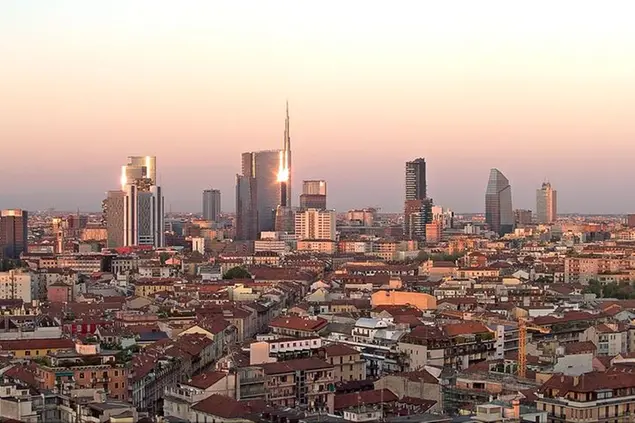 Panorama sui grattacieli di Porta Nuova, Milano