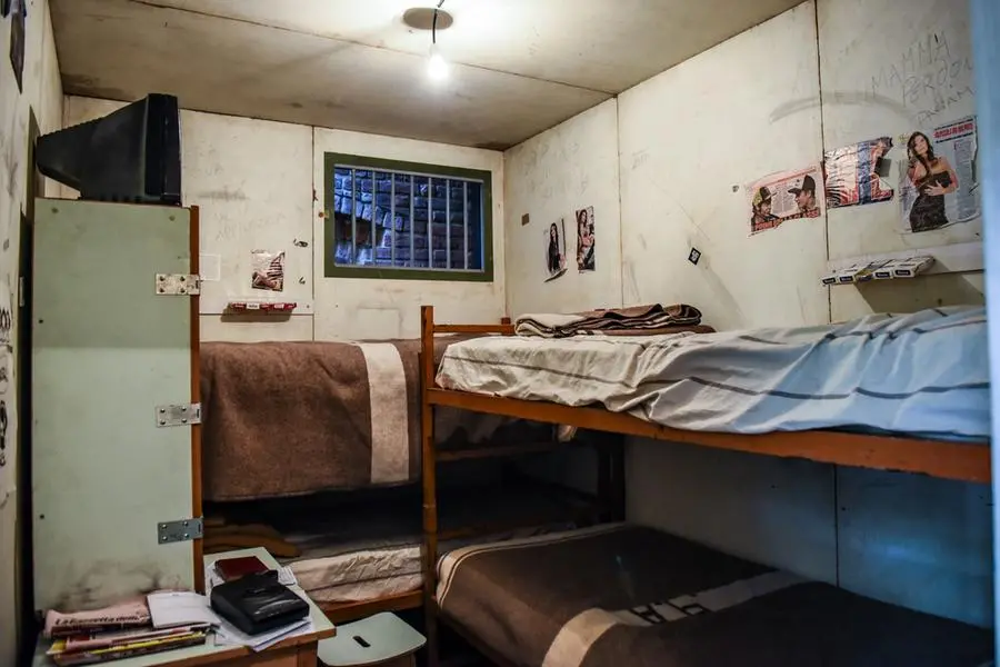 Foto LaPresse - Claudio Furlan 19/09/2017 Milano ( IT ) V raggio lato b Cella 124 , ricostruzione negli spazi universitari di una cella del carcere di San Vittore, messa a disposizione dalla Caritas Ambrosiana e promossa dalla associazione di studenti Diritti verso il futuro