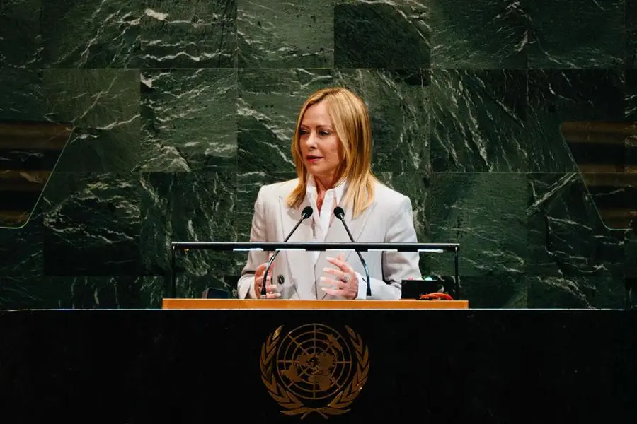 All'Assemblea generale dell'Onu Giorgia Meloni ha attaccato il Green deal (foto Ansa)