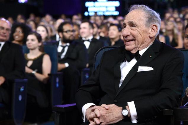 EXCLUSIVE - Mel Brooks poses backstage at the Television Academy's Creative Arts Emmy Awards at Microsoft Theater on Saturday, Sept. 12, 2015, in Los Angeles. (Photo by Dan Steinberg/Invision for the Television Academy/AP Images)