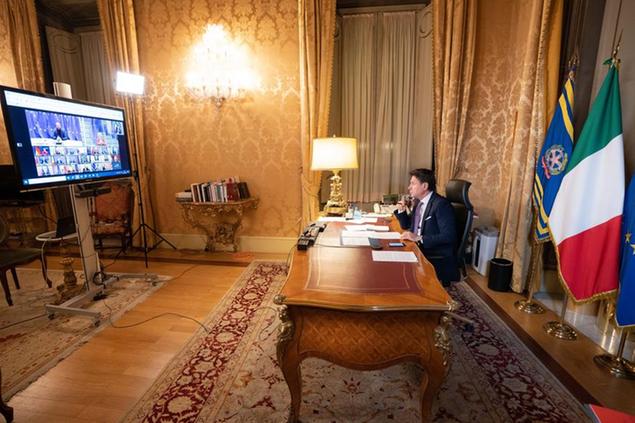 30/10/2020 Roma, vertice dell'Unione Europea sul Coronavirus, nella foto il presidente del Consiglio Giuseppe Conte