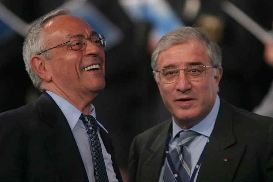 II Congresso Nazionale di Forza Italia Nella foto Cesare Previti e Marcello Dell'Utri