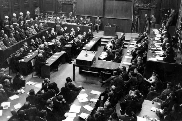Nella foto: Una fase del processo di Norimberga (©Publifoto/Lapresse 30-09-1946)