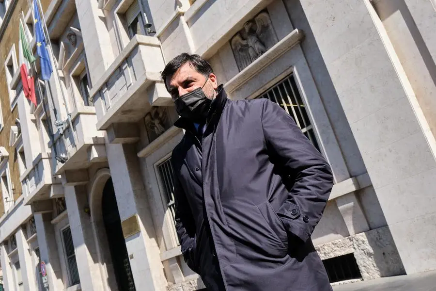 Foto Mauro Scrobogna /LaPresse 25-03-2021 Roma , Italia Cronaca CSM - Palamara Nella foto: Luca Palamara dopo la sua audizione al Consiglio Superiore della Magistratura Photo Mauro Scrobogna /LaPresse March 25, 2021\\u00A0 Rome, Italy News CSM - Palamara In the photo: Luca Palamara after his hearing at the Superior Council of the Judiciary