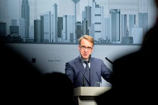 President of the Deutsche Bundesbank, Jens Weidmann, speaks during the European Banking Congress (EBC) in Frankfurt/Main, Germany, 21 November 2014. The congress deals with different aspects of global and national fiscal and economic policies. Photo by: Boris Roessler/picture-alliance/dpa/AP Images