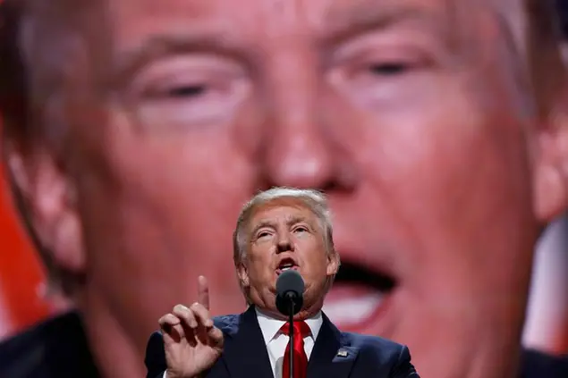 Republican Presidential Candidate Donald Trump, speaks during the final day of the Republican National Convention in Cleveland, Thursday, July 21, 2016. (AP Photo/Carolyn Kaster)