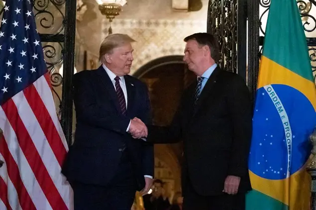 Donald Trump e Jair Bolsonaro, a inizio marzo (Foto: Alex Brandon/AP)