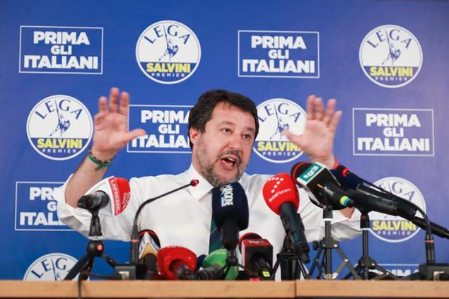 Foto Ermes Beltrami/LaPresse 13 Giugno 2022 Milano, Italia cronaca Punto Stampa Matteo Salvini