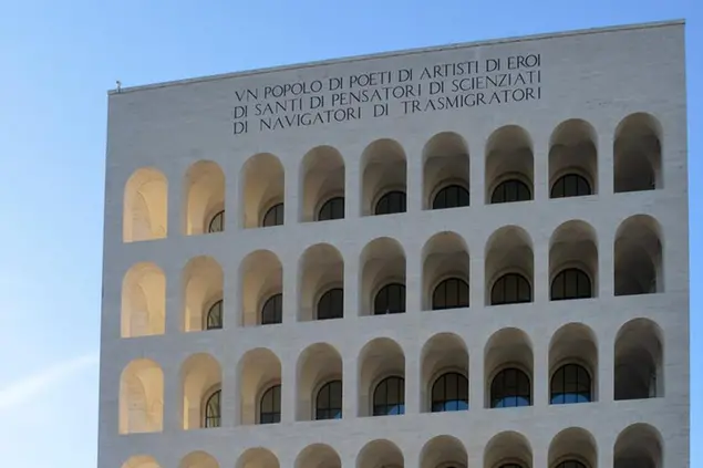 09/11/2015 Roma. La nuova sede di Fendi nel Palazzo della Civiltà Italiana all'Eur, con la mostra ' Una Nuova Roma. L'Eur e il Palazzo della Civiltà Italiana '