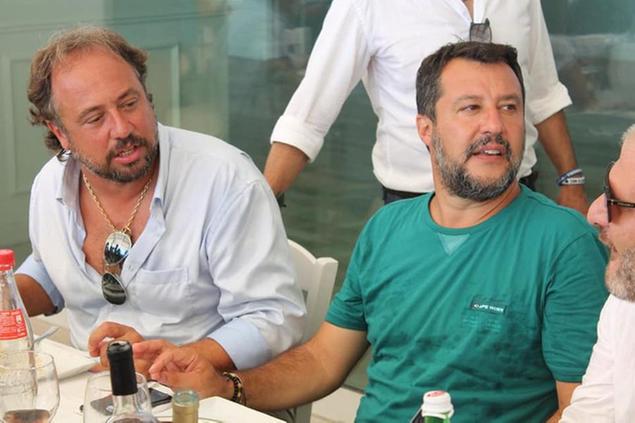 Massimo Casanova e Matteo Salvini in campagna elettorale in Puglia