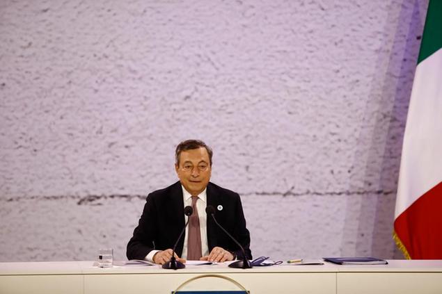 31/10/2021 Roma, Conferenza stampa del presidente del Consiglio Mario Draghi al termine degli incontri del G20