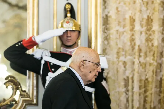 11/11/2014 Roma, il Presidente della Repubblica, Giorgio Napolitano, ha ricevuto al Quirinale il Presidente Federale della Repubblica d'Austria