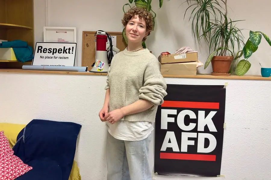 Sahra Fischer, portavoce di Aufstehen gegen Rassismus. Foto di Vincenzo Leone