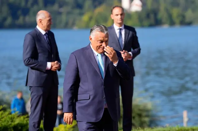 (Il premier ungherese al forum di Bled. Foto AP)