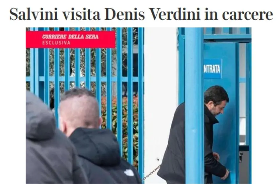 La foto pubblicata dal Corriere della Sera