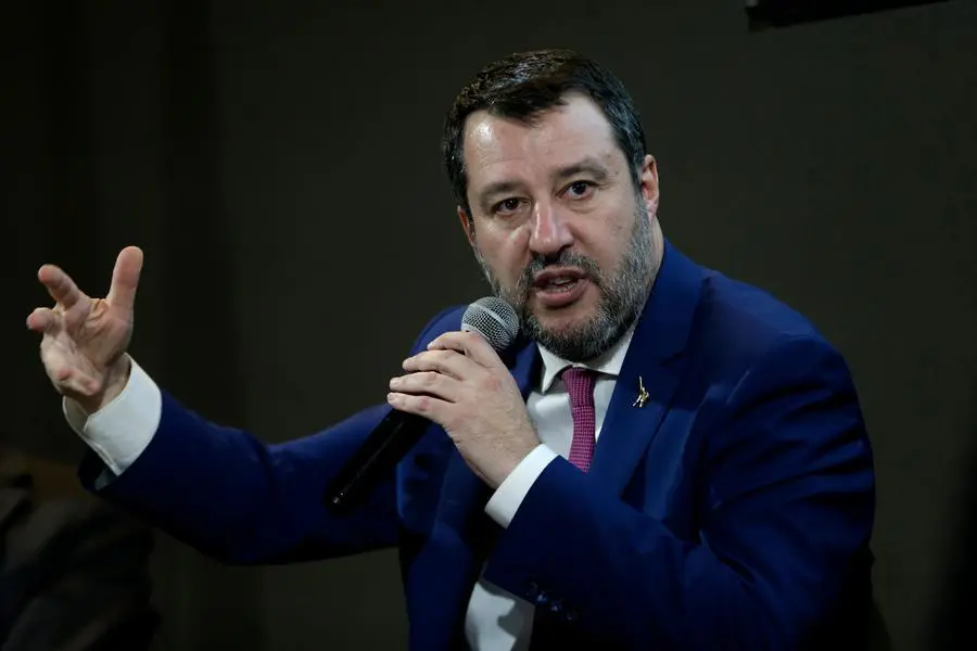 Foto Cecilia Fabiano/LaPresse 14-12-2022 Roma, Italia - Politica - Roma Locomotiva d'Italia - Nella Foto : Matteo Salvini December 14, 2022 Rome, Italy -Politics - Rome Italian locomotive In the photo: Matteo Salvini