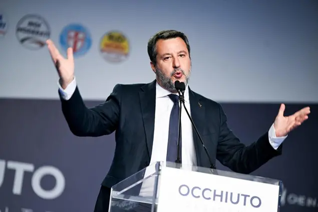 Il ministro delle infrastrutture e dei trasporti e leader della Lega, Matteo Salvini
