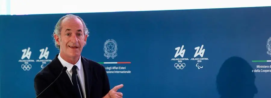 08/06/22 Roma. Farnesina: evento Olimpiadi e Paralimpiadi invernali Milano Cortina 2026. La diplomazia dello sport di fronte alle sfide globali. Nella foto, il presidente della Regione Veneto Luca Zaia.