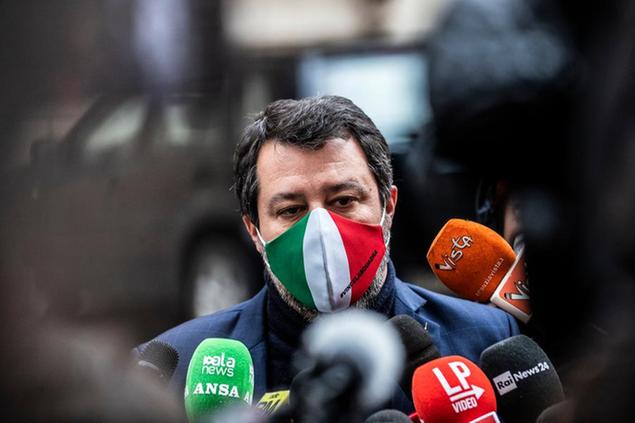 20/01/2022 Roma, Dichiarazioni alla stampa del leader della Lega Matteo Salvini