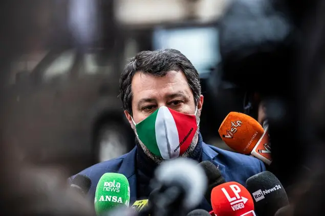 20/01/2022 Roma, Dichiarazioni alla stampa del leader della Lega Matteo Salvini