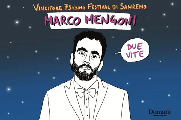 Marco Mengoni ha vinto il Festival di Sanremo, l'illustrazione di Dario Campagna